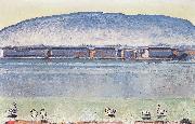 Genfersee mit sechs Schwanen Ferdinand Hodler